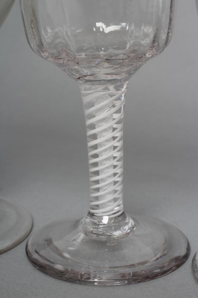 A COLLECTION OF FIVE OPAQUE SPIRAL TWIST GLASSES Image