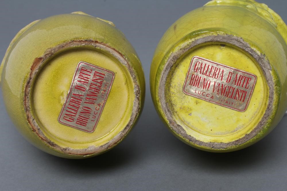 A COMPOSITE PAIR OF CHINESE EARTHENWARE EWERS of double gourd form Image