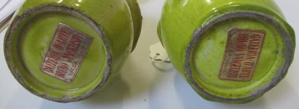 A COMPOSITE PAIR OF CHINESE EARTHENWARE EWERS of double gourd form Image