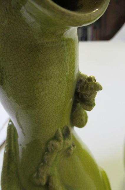 A COMPOSITE PAIR OF CHINESE EARTHENWARE EWERS of double gourd form Image