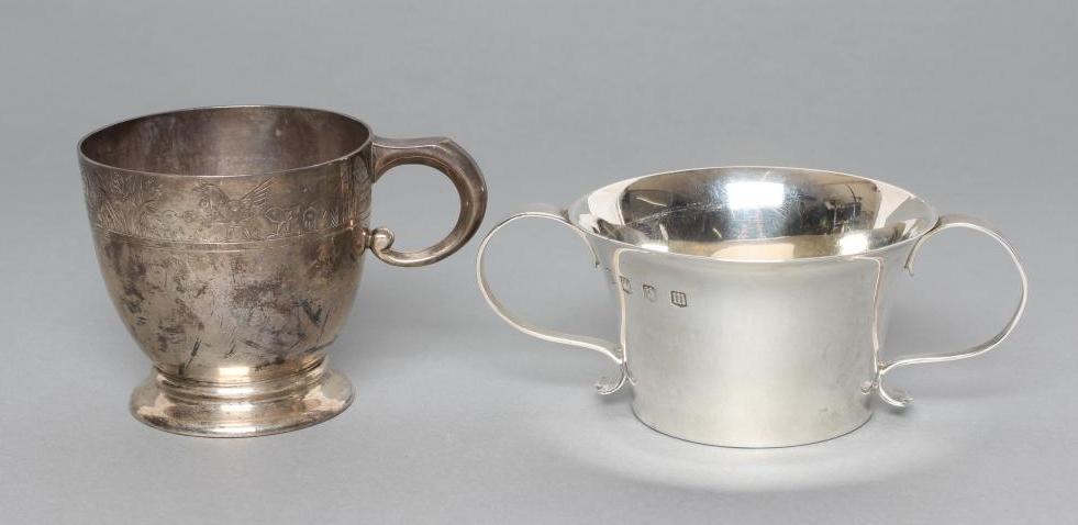 A SILVER CHRISTENING MUG Image