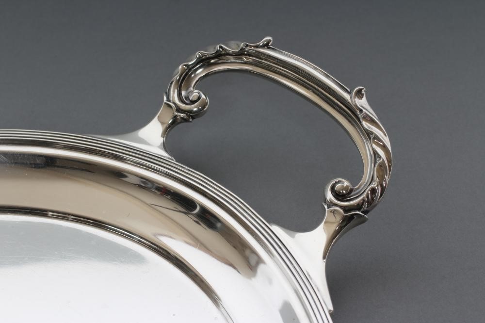 AN OVAL SILVER TRAY Image