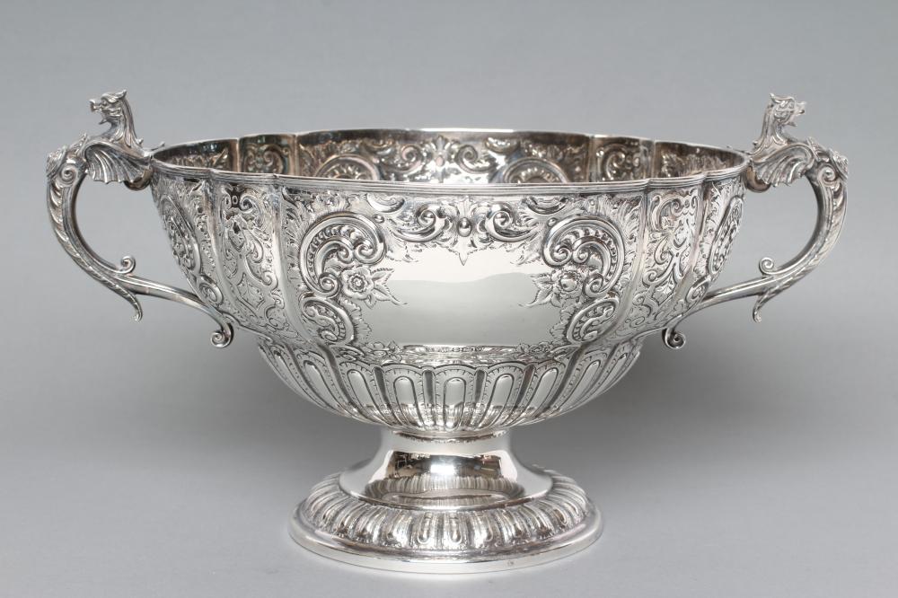 A LATE VICTORIAN SILVER TROPHY ROSE BOWL Image