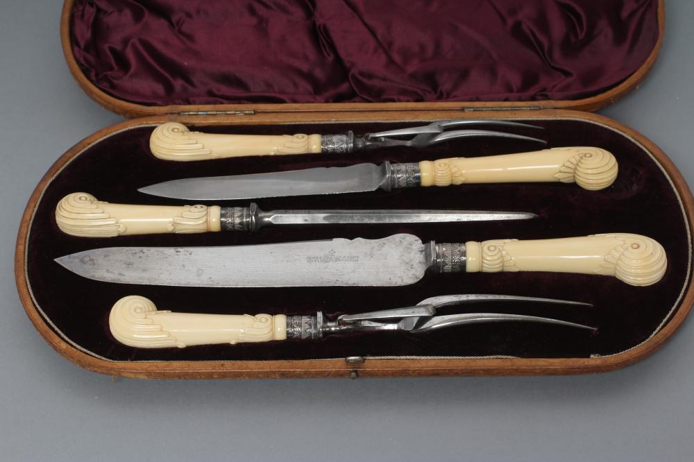 A VICTORIAN FIVE PIECE CARVING SET Image