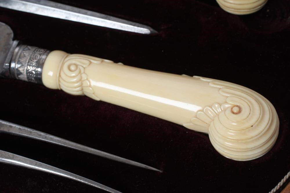 A VICTORIAN FIVE PIECE CARVING SET Image