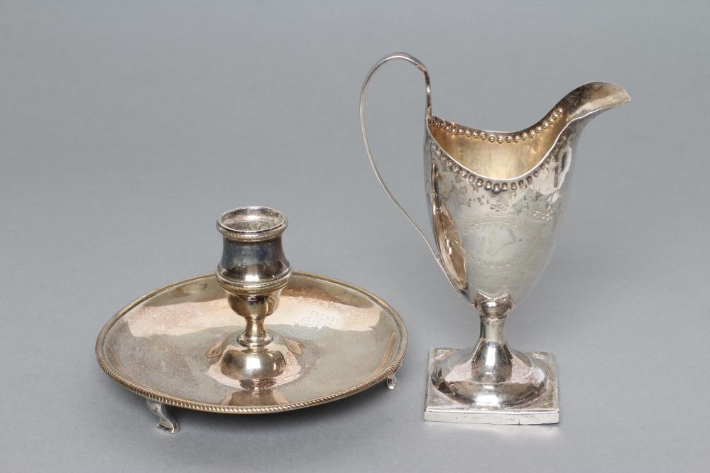 A GEORGE III SILVER CHAMBERSTICK Image