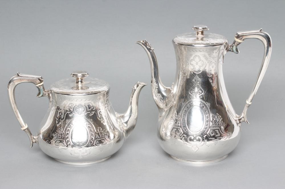 A VICTORIAN SILVER FOUR PIECE TEA AND COFFEE SERVICE Image