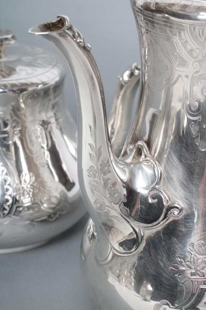A VICTORIAN SILVER FOUR PIECE TEA AND COFFEE SERVICE Image
