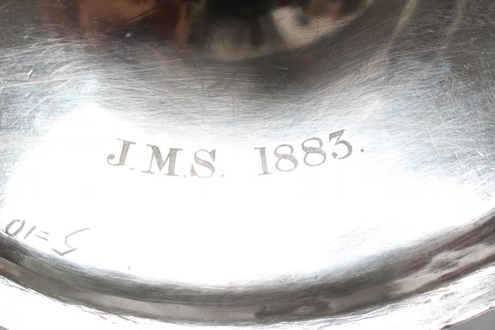 A QUEEN ANNE IRISH SILVER FOOTED WAITER Image
