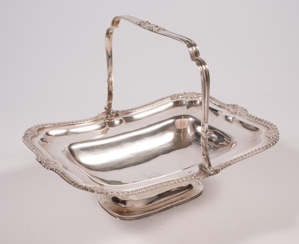A LATE GEORGE III SILVER BASKET Image