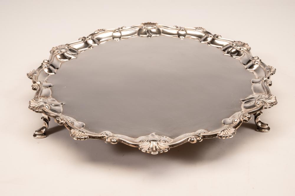 A GEORGE III SILVER SALVER Image