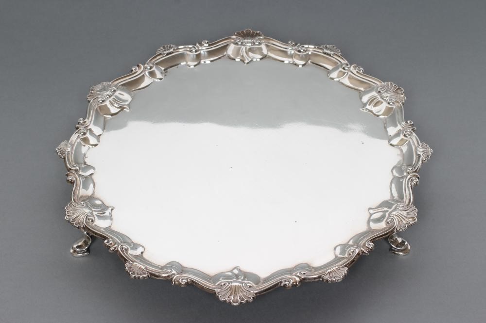 A GEORGE III SILVER SALVER Image
