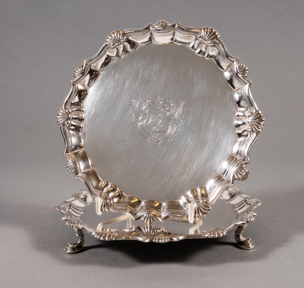 A PAIR OF GEORGE II SILVER WAITERS Image