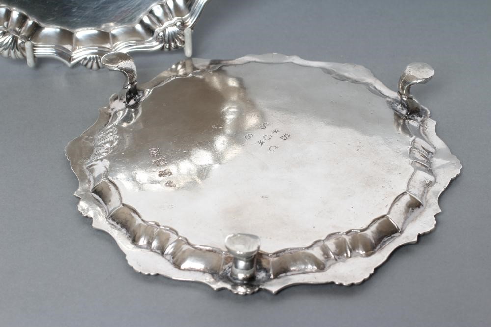 A PAIR OF GEORGE II SILVER WAITERS Image