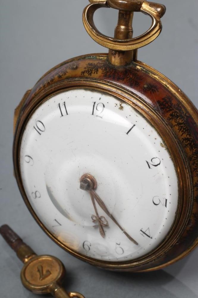 A GILT METAL PAIR CASED VERGE POCKET WATCH Image