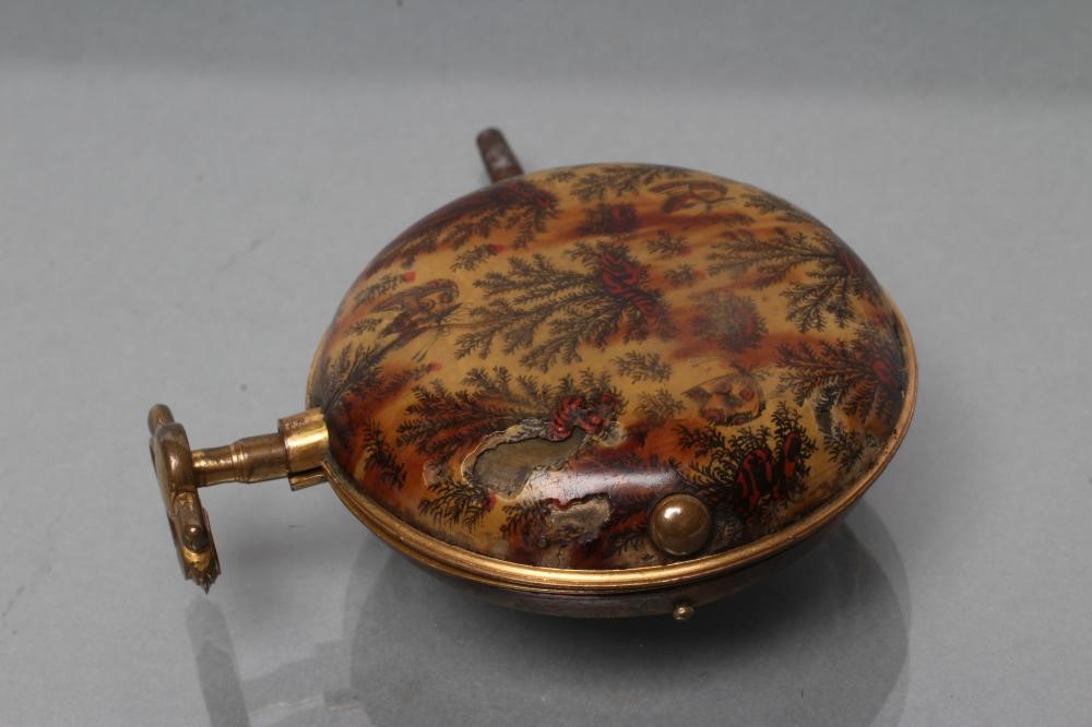 A GILT METAL PAIR CASED VERGE POCKET WATCH Image