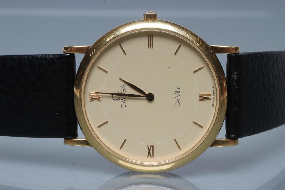 A GENTLEMAN'S 18CT GOLD OMEGA DE VILLE WRISTWATCH Image