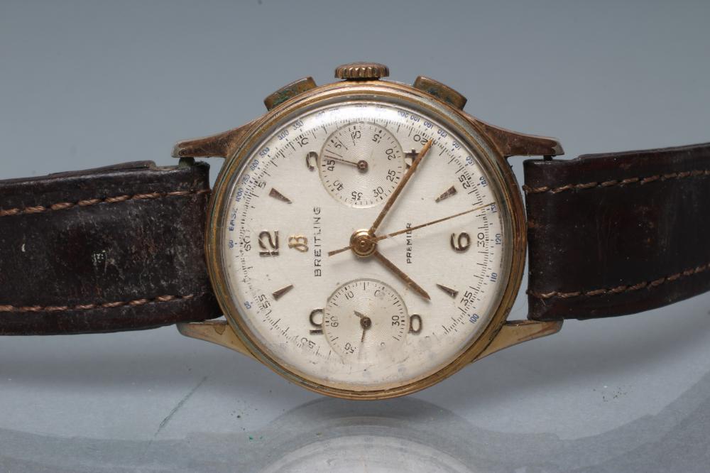 A GENTLEMAN'S BREITLING PREMIER WRISTWATCH Image
