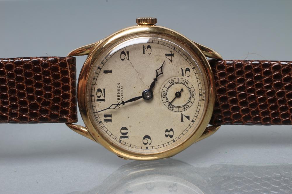 A GENTLEMAN'S 18CT GOLD J.W. BENSON WRISTWATCH Image