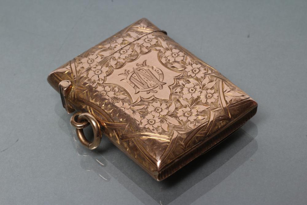 A LATE VICTORIAN 9CT GOLD VESTA CASE Image