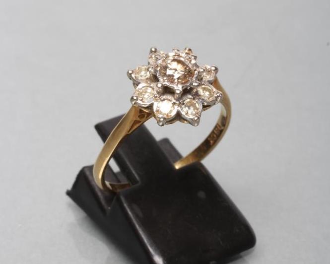 A DIAMOND CLUSTER RING Image