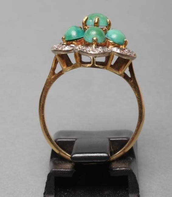 A TURQUOISE CLUSTER RING Image