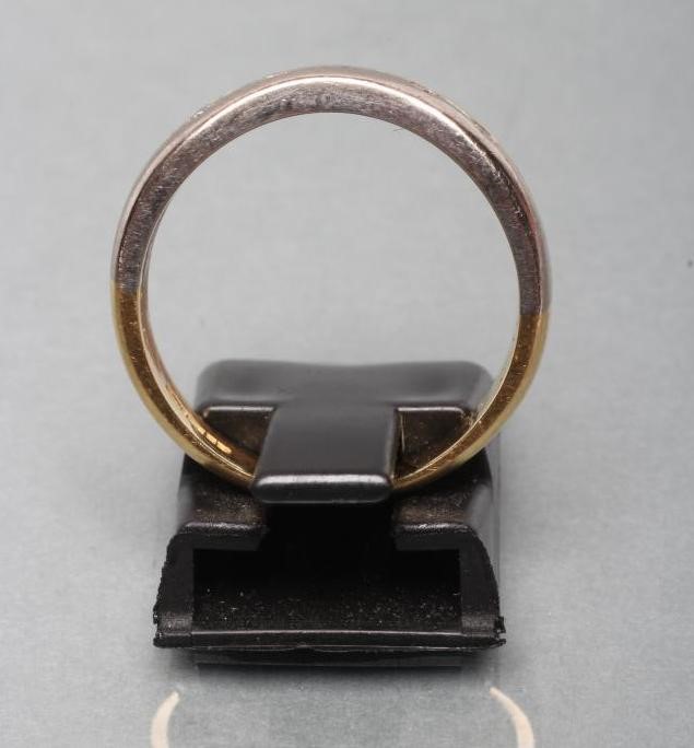 AN 18CT BI-COLOUR GOLD WISHBONE HALF ETERNITY RING Image