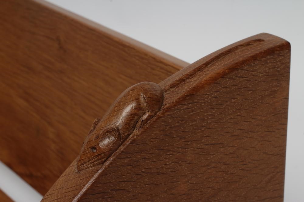 A ROBERT THOMPSON ADZED OAK BOOK TROUGH Image