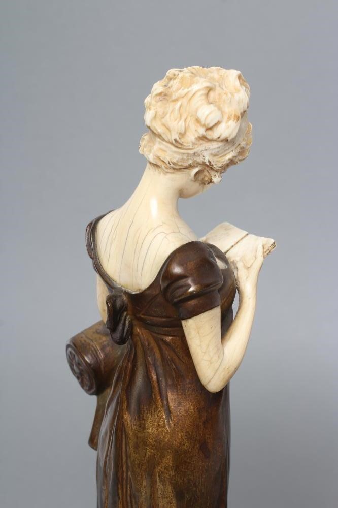 AFTER GEORGES VAN DER STRAETEN (Belgian 1856-1928) an Art Deco bronze and ivory figure cast as a Image