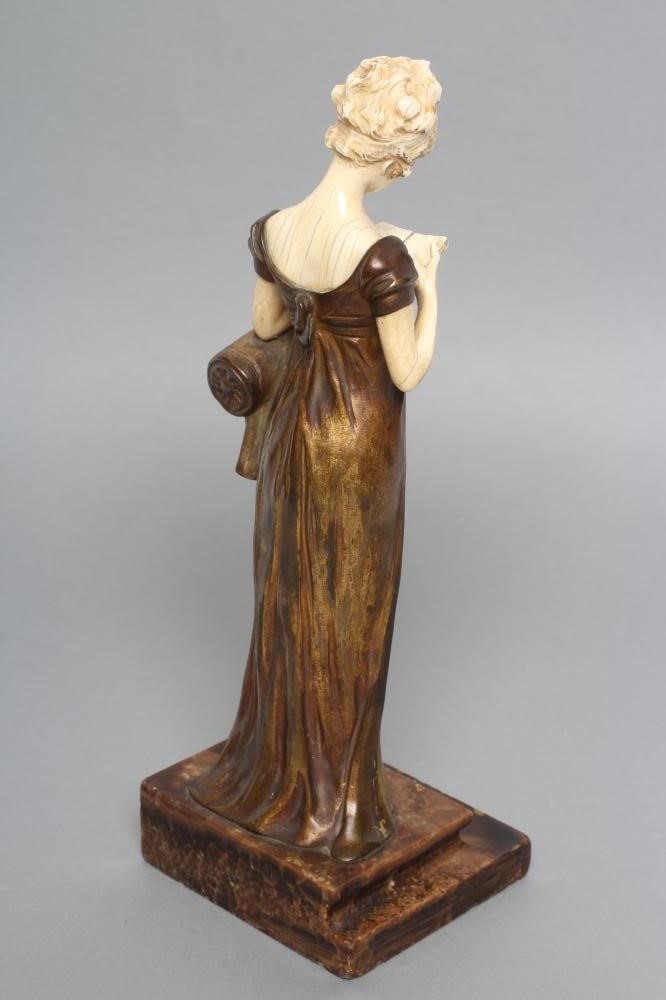 AFTER GEORGES VAN DER STRAETEN (Belgian 1856-1928) an Art Deco bronze and ivory figure cast as a Image