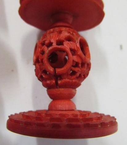 A COMPOSITE CHINESE IVORY PUZZLE BALL CHESS SET Image