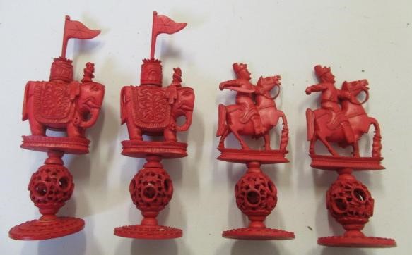 A COMPOSITE CHINESE IVORY PUZZLE BALL CHESS SET Image