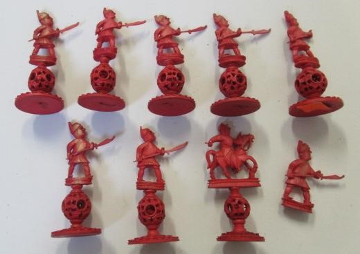 A COMPOSITE CHINESE IVORY PUZZLE BALL CHESS SET Image