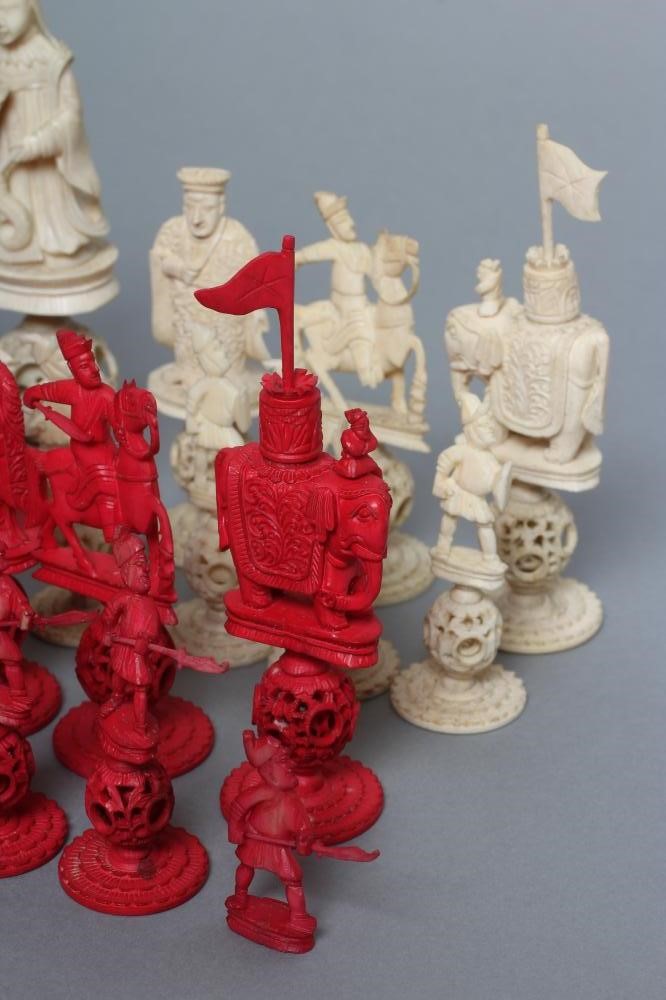 A COMPOSITE CHINESE IVORY PUZZLE BALL CHESS SET Image