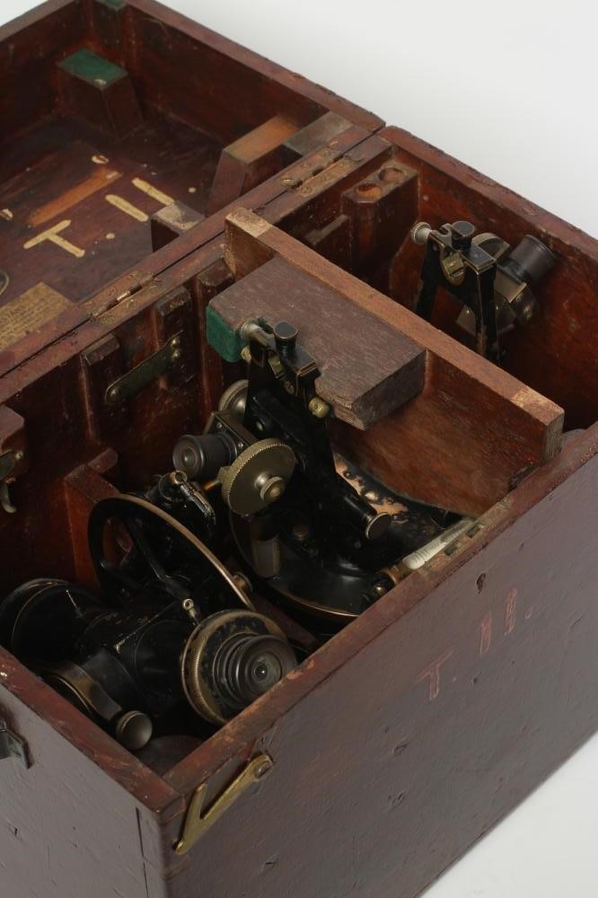 A LACQUERED BRASS THEODOLITE by Cooke Image