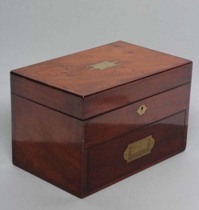 A MAHOGANY DOMESTIC HOMEOPATHIC MEDICINE CHEST by T. Turner & Co. London and Manchester Image