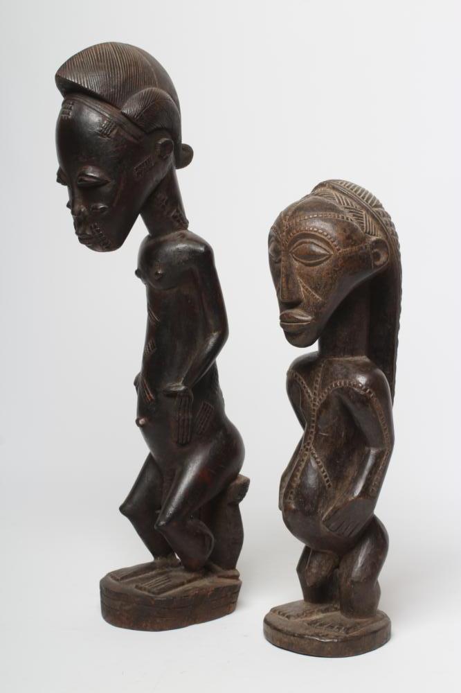 TWO AFRICAN CARVED FIGURES Image
