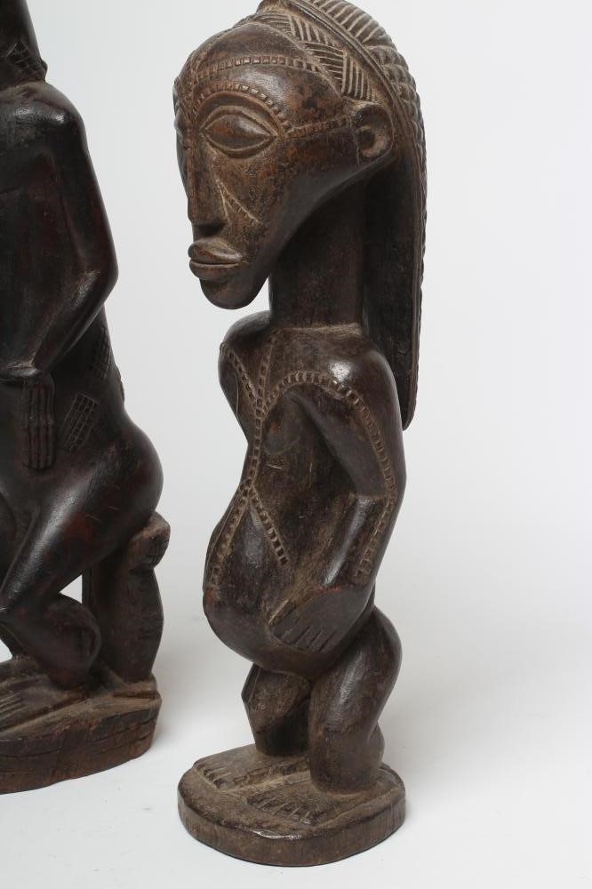 TWO AFRICAN CARVED FIGURES Image