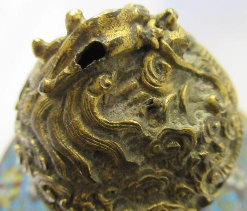 A CHINESE CLOISONNE ENAMEL TRIPOD CENSER AND COVER Image