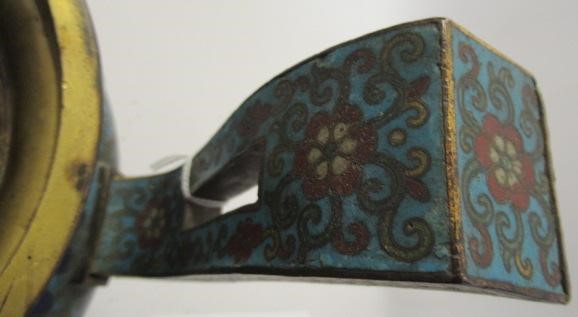 A CHINESE CLOISONNE ENAMEL TRIPOD CENSER AND COVER Image