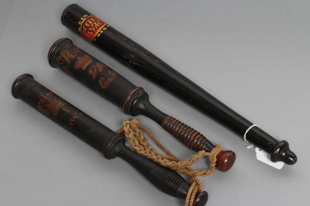 THREE ANTIQUE TRUNCHEONS Image