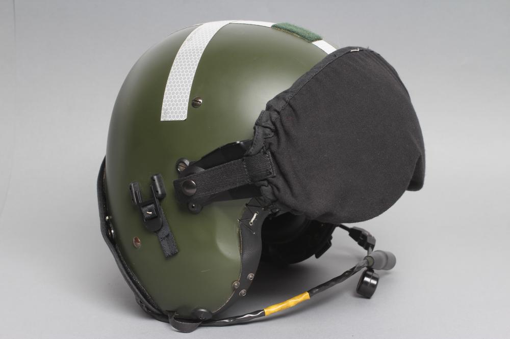 A BRITISH RAF HELMET with integral earphones Image