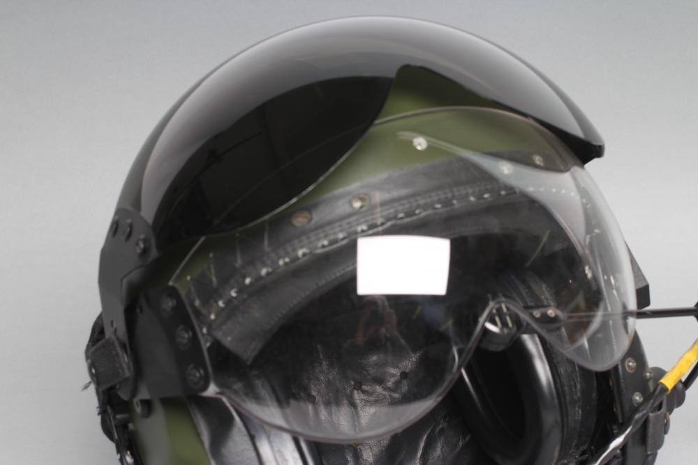 A BRITISH RAF HELMET with integral earphones Image