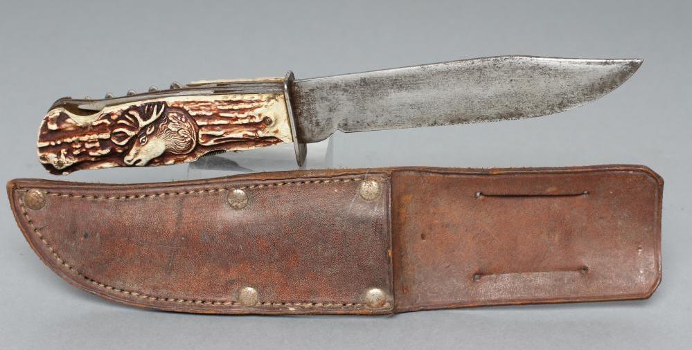 A GERMAN COMBINATION HUNTING KNIFE Image