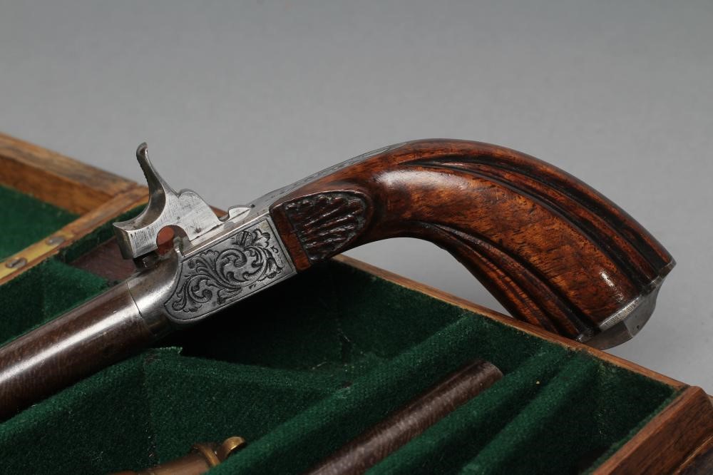 A PAIR OF FRENCH .44 CAL PERCUSSION POCKET PISTOLS Image