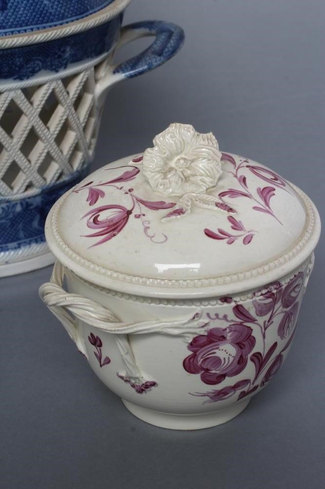 A PEARLWARE CHESTNUT BASKET Image
