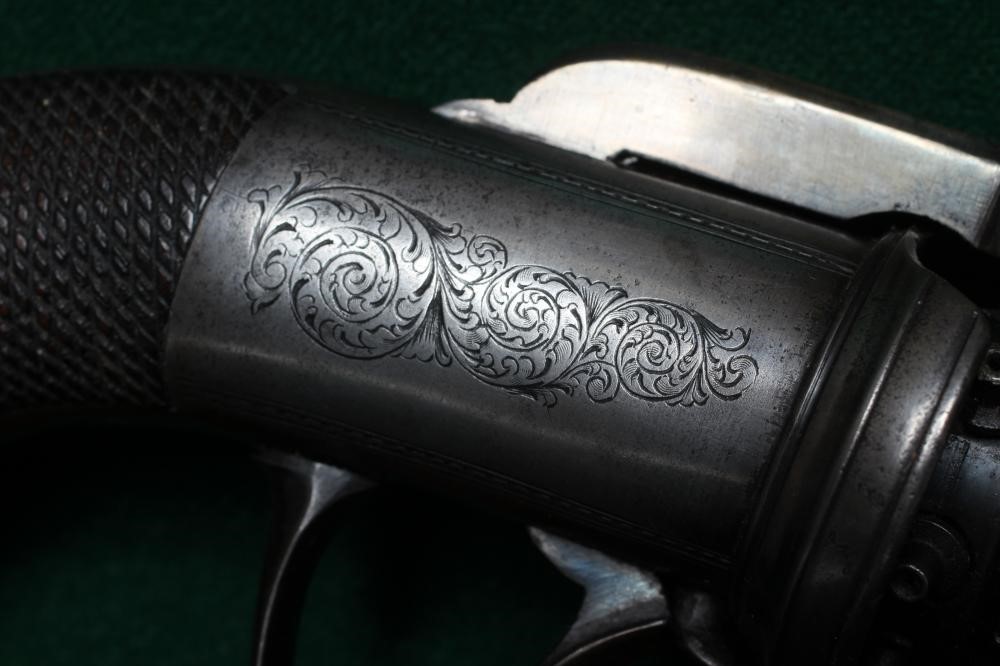 A SIX SHOT .36 CAL PERCUSSION PEPPERBOX REVOLVER Image