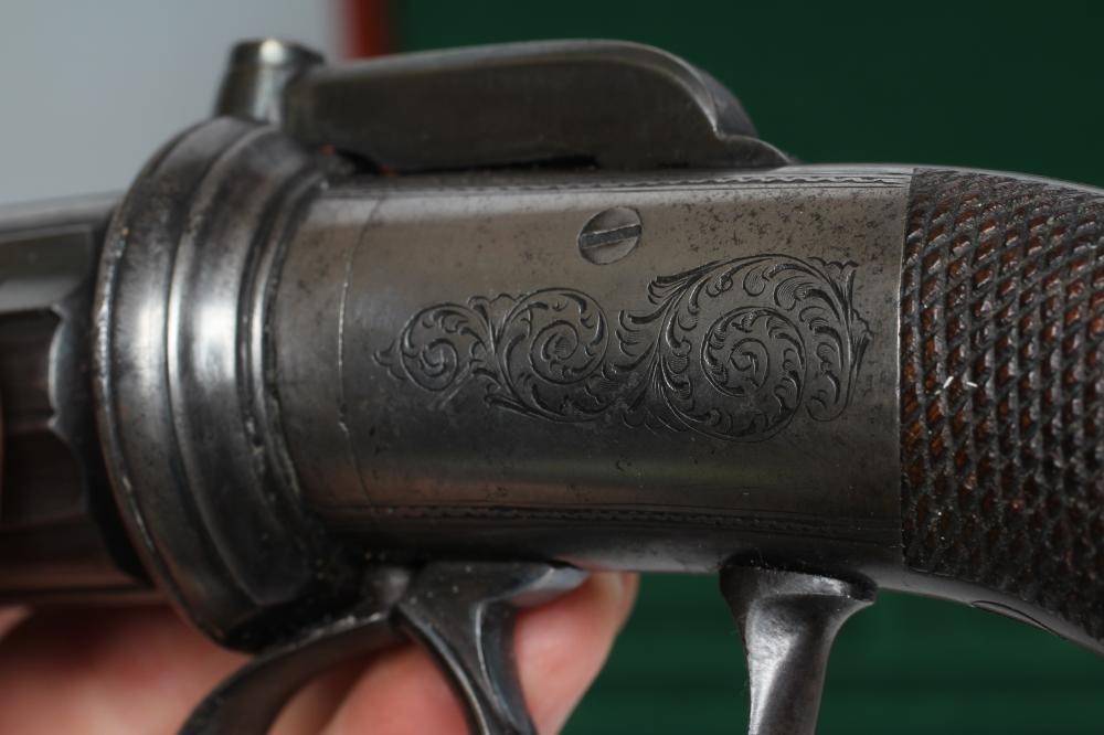 A SIX SHOT .36 CAL PERCUSSION PEPPERBOX REVOLVER Image