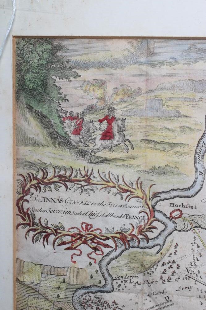 A HAND COLOURED PLAN OF THE BATTLE OF BLENHEIM Image