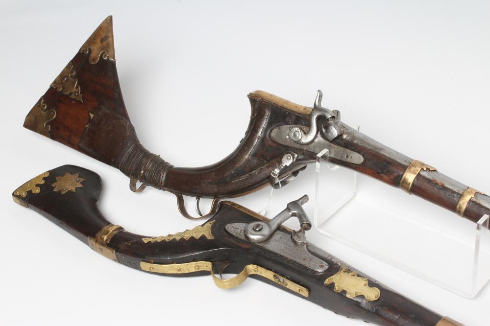 TWO AFGHAN JEZAIL PERCUSSION MUSKETS Image